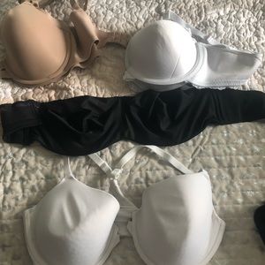 4 bras - all 38DD / strapless black 36DD